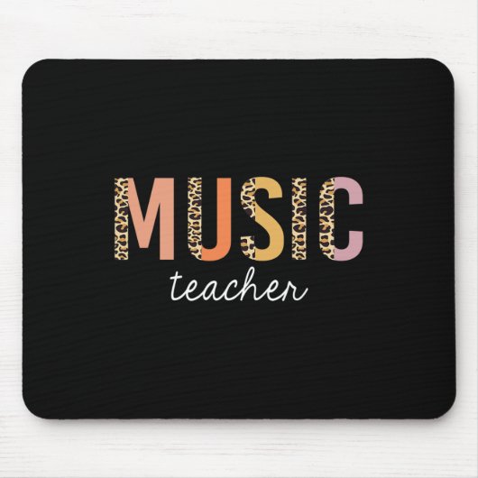 Leopard Music Teacher Cute Back to School Supply Muismat (Voorkant)