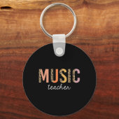 Leopard Music Teacher Cute Back to School Supply Sleutelhanger (Voorkant)