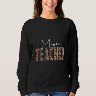 Leopard Music Teacher Job Title School Worker Trui