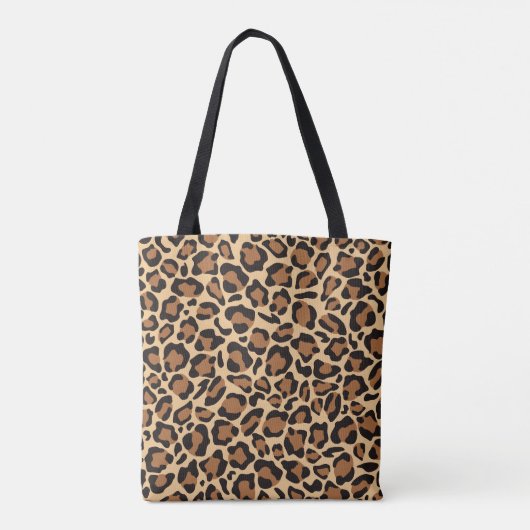 Leopard Naadloos Patroon Uw Aangepaste Naam Tote Bag (Achterkant)