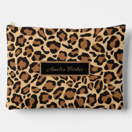 Leopard Naadloze Patroon Aangepaste Naam Etui