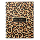 Leopard Naadloze Patroon Aangepaste Naam Notitieboek (Voorkant)