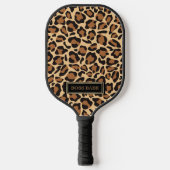 Leopard Naadloze Patroon Aangepaste Naam Pickleball Paddle (Voorkant)