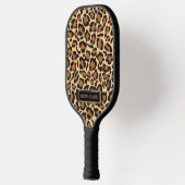 Leopard Naadloze Patroon Aangepaste Naam Pickleball Paddle (Links)