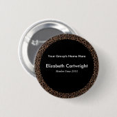 Leopard-naamlabel Ronde Button 5,7 Cm (Voorkant /achterkant)