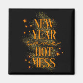 Leopard New Year Same Hot Mess New Year's Eve Reso Magneet (Voorkant)