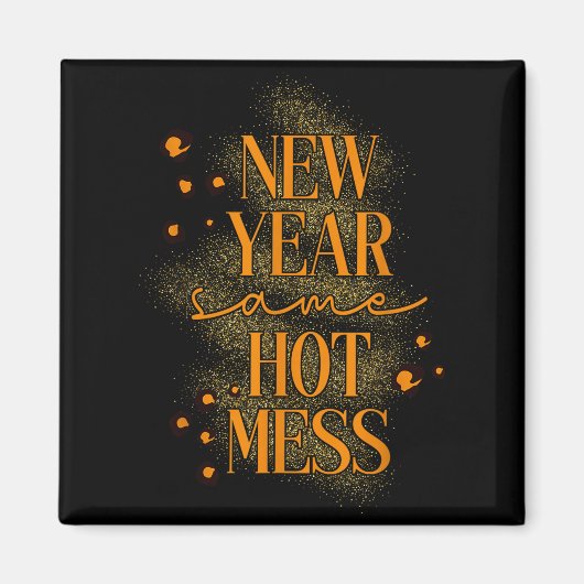 Leopard New Year Same Hot Mess New Year's Eve Reso Magneet (Voorkant)