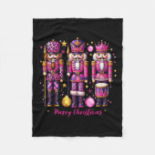 Leopard Notenkraker Roze Kerst 2024 Xmas Pajama Fleece Deken (Voorkant)