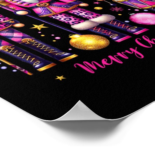 Leopard Notenkraker Roze Kerst 2024 Xmas Pajama Poster (Hoek)