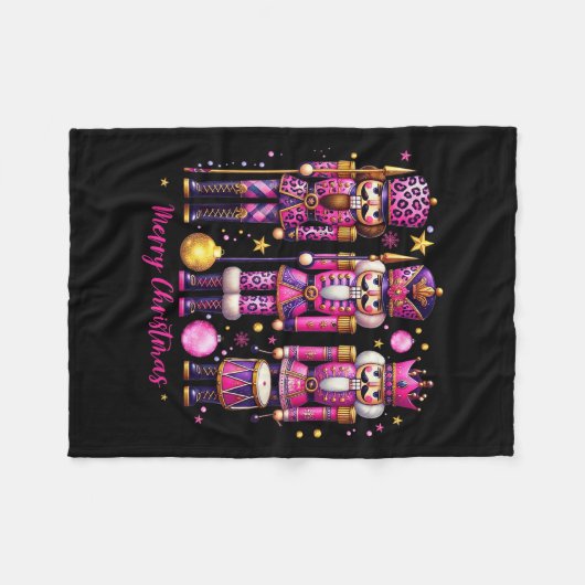 Leopard Nutcracker Nk Christmas 2024 Xmas Pajamas Fleece Deken (Voorkant (Horizontaal))