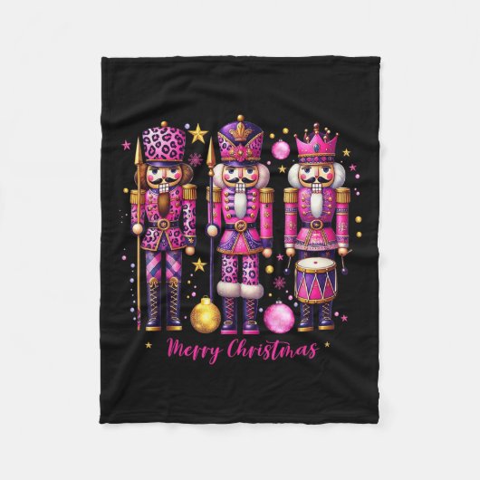 Leopard Nutcracker Nk Christmas 2024 Xmas Pajamas Fleece Deken (Voorkant)