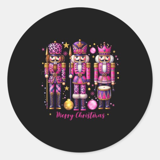 Leopard Nutcracker Nk Christmas 2024 Xmas Pajamas  Ronde Sticker (Voorkant)