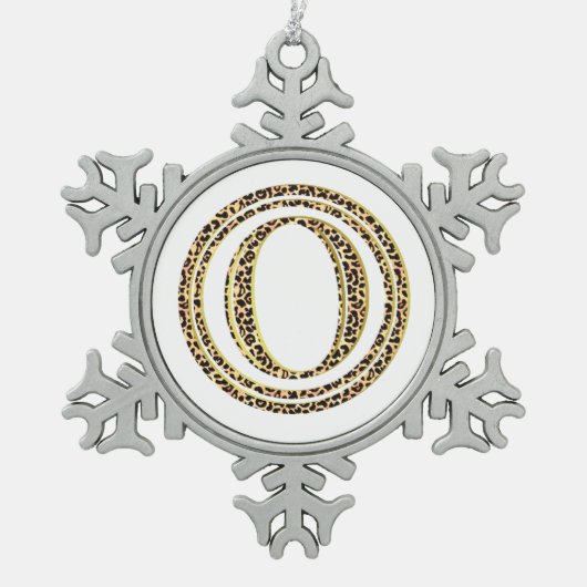 Leopard O Tin Sneeuwvlok Ornament (Voorkant)