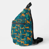 Leopard Oerwoud blauw Sling Bag (Rechterhoek)