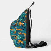 Leopard Oerwoud blauw Sling Bag (Rechts)