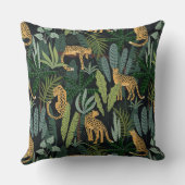 Leopard Oerwoud Forest Illustration Naadloos Kussen (Achterkant)