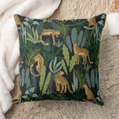 Leopard Oerwoud Forest Illustration Naadloos Kussen (Deken)