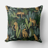 Leopard Oerwoud Forest Illustration Naadloos Kussen (Voorkant)