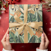 Leopard Oerwoud Forest Illustration Naadloze Wand Cadeaupapier