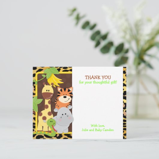 Leopard Oerwoud Friends Baby shower Bedankt voor j (Staand voorkant)