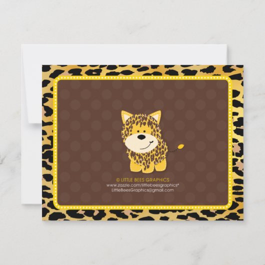 Leopard Oerwoud Friends Baby shower Bedankt voor j (Achterkant)