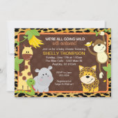 Leopard Oerwoud Friends Oranje Baby shower Invitat Kaart (Voorkant)