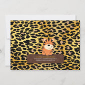 Leopard Oerwoud Friends Oranje Baby shower Invitat Kaart (Achterkant)