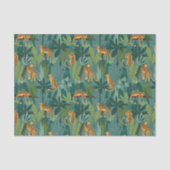 Leopard Oerwoud Patroon Groene achtergrond Tissuepapier (Voorkant)