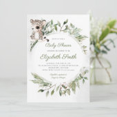 Leopard Oerwoud Safari Green Baby shower Kaart (Staand voorkant)