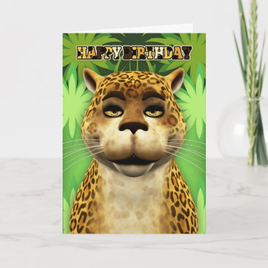Leopard Oerwoud Verjaardag Kaart (Voorkant)