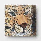 Leopard olieverfschilderij Print Fotoplaat (Voorkant)