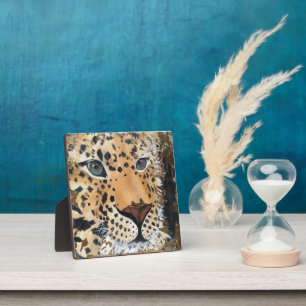 Leopard olieverfschilderij Print Fotoplaat