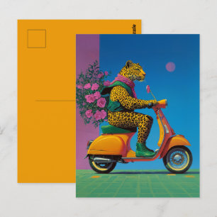 Leopard on Wheels: een stijlvolle rit, Briefkaart
