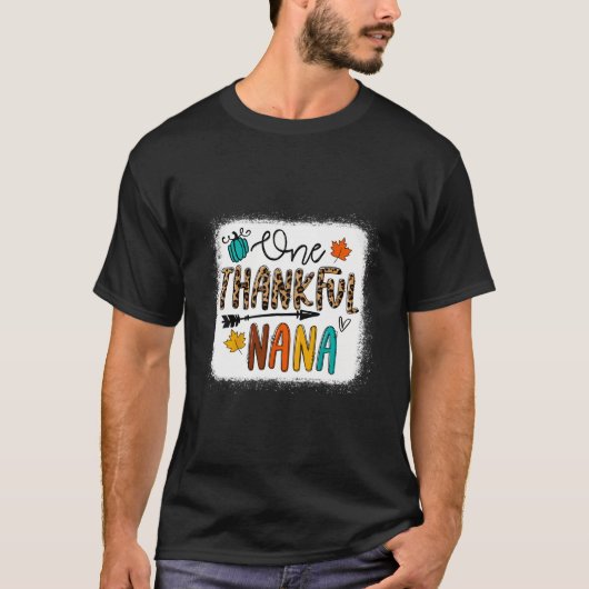 Leopard One Thankful Nana Grandma Herfst Season da T-shirt (Voorkant)