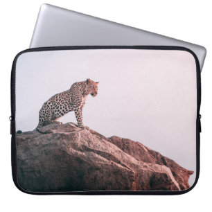LEOPARD OP DE BOVENKANT VAN MOUNTAIN LAPTOP SLEEVE