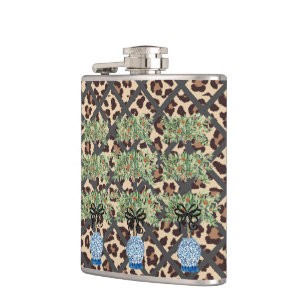 Leopard Oranje Topiary Chinoiserie Ginger Jar Heupfles