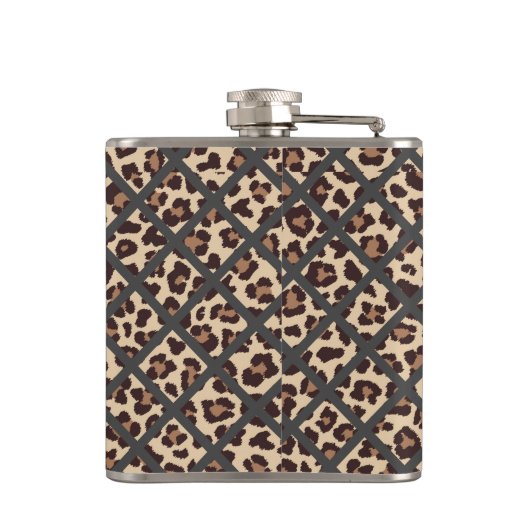 Leopard Oranje Topiary Chinoiserie Ginger Jar Heupfles (Achterkant)