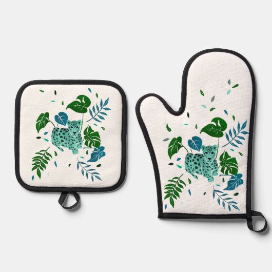 Leopard Ovenwant & Pannenlap Set (Voorkant)