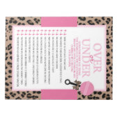 Leopard Over of Onder Baby shower Game Pack Notitieblok (Voorkant)