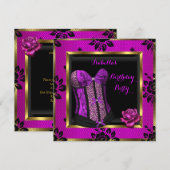 Leopard Paars Pink Plum Lace Roos Corset Kaart (Voorkant / Achterkant)