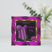 Leopard Paars Pink Plum Lace Roos Corset Kaart (Staand voorkant)