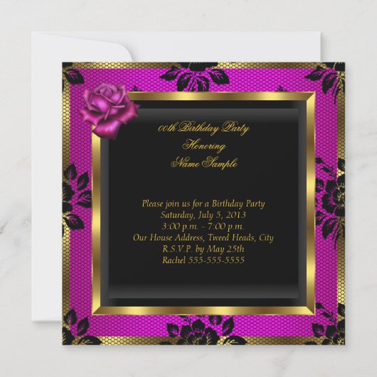 Leopard Paars Pink Plum Lace Roos Corset Kaart (Achterkant)