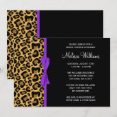 Leopard Paarse bedrukte lint Vrijgezellenfeest Kaart (Voorkant / Achterkant)