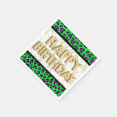 Leopard Paarse Groen Goud Gelukkige Verjaardag Servet (Hoek)