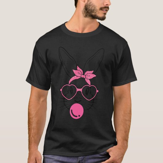 Leopard Paasdag vult Bunny met blandaanbril T-shirt (Voorkant)