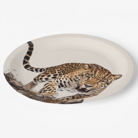 Leopard Papieren Bordje (Gekanteld)