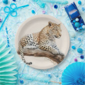 Leopard Papieren Bordje (Feest)