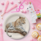 Leopard Papieren Bordje (Feest)