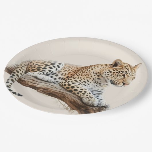 Leopard Papieren Bordje (Gekanteld)