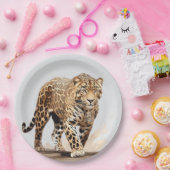 Leopard Papieren Bordje (Feest)
